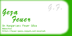 geza feuer business card