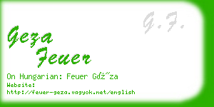 geza feuer business card